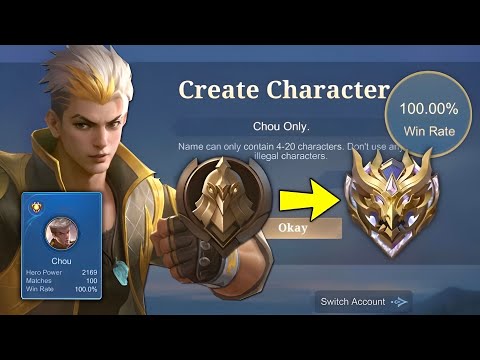 100% WIN RATE FROM WARRIOR TO MYTHIC SOLO RANK - CHOU ONLY!! 😱 (hardest challenge)