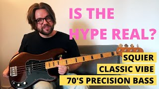 Video thumbnail for Squier Classic Vibe 70's Precision Bass Guitar - Review & Demo by cheers.com.au