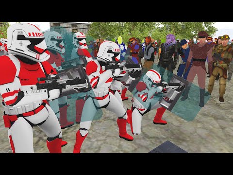 Riot Shield FIRST ORDER Troopers Defense! - Men of War: Star Wars Mod Battle Simulator