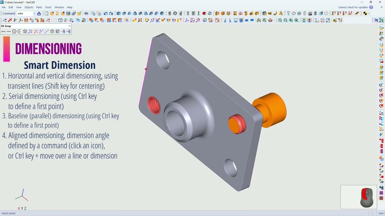 VariCAD 2022 - Dimensioning