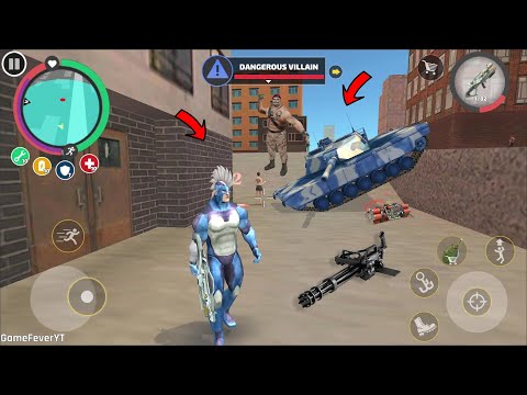 Rope Hero Vice Town (Rope Hero Fight Dangerous Villain) Army Tank Stuck Hole - Android Gameplay HD