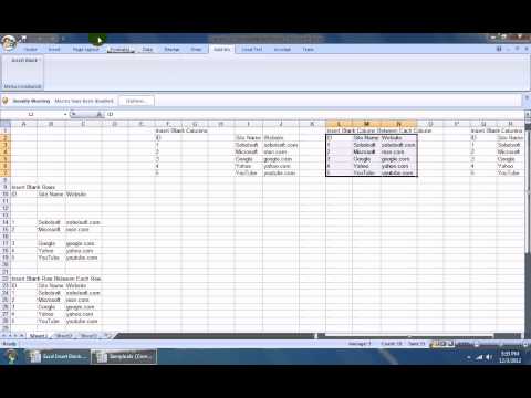 Excel Insert Blank Rows & Columns Between Data Software