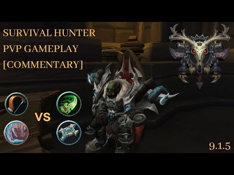 Survival Hunter PVP Gameplay vs DH/Priest [With Commentary] | 2,6K MMR 2v2 9.1.5 | WoW Arena
