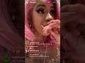 Cardi b Does a Mukbang Eating Lobster on live for Her fans!!
