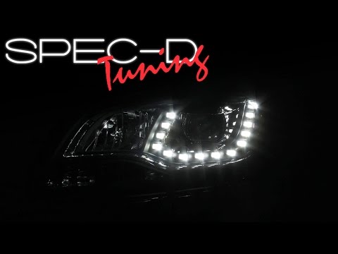 SPECDTUNING DEMO VIDEO: 2013-2015 CHEVY MALIBU LED DRL PROJECTOR HEADLIGHTS