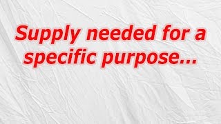 Supply needed for a specific purpose (CodyCross Crossword Answer)