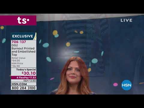 DG2 by Diane Gilman Burnout Printed and Embellished Top