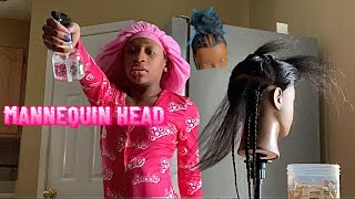 Mannequin head🥰💇🏽‍♀️🤪💕!!! #mannequin #mannequinhead #hairstyles #kidhairstyles #knotlessbraids