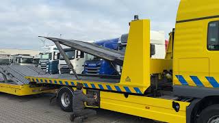 Camion porte-voitures MAN TGM 15.290 Falkom + AHW Tijhof opbouw 5 lader! + remorque porte-voitures | Image 4 - Autoline