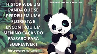 história de um panda que morava na floresta , que um dia se perdeu  na floresta da sua familia