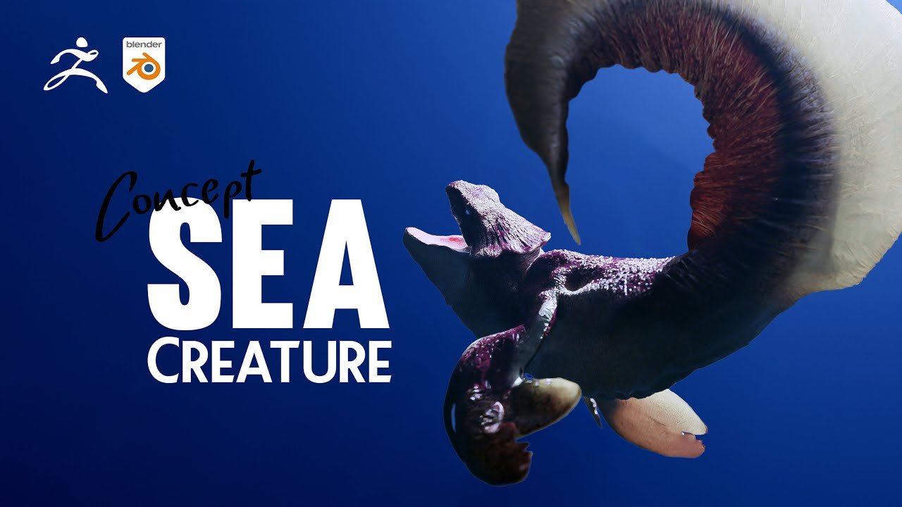 I Tried To Make Concept Sea Creature With Blender & ZBrush. #blender #zbrush
