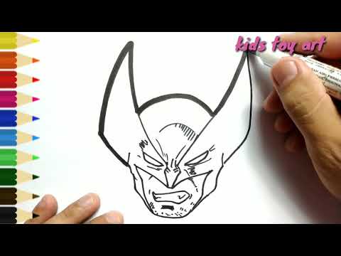 very easy , how to draw Wolverine X-Men Logan   / drawing and coloring for kids, toddlers