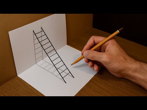 How to Draw a 3D Ladder - Easy Trick Art For Kids