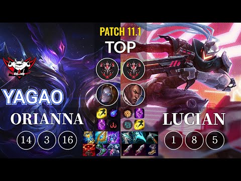 JDG Yagao Orianna vs Lucian Top - KR Patch 11.1