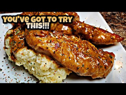 The Best Chicken Tenders with Chili Alfredo Sauce...