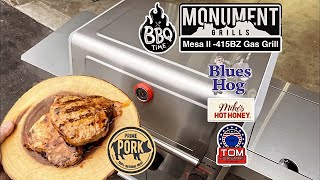 Monument Grills Mesa II 415BZ / 15 Minute Lemon Pepper Marinade Porter House Pork Chops!
