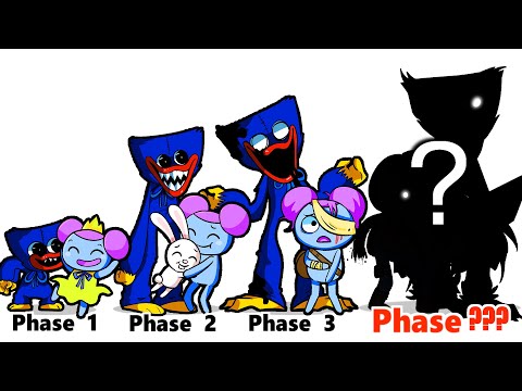 FNF comparison Battle Huggy Wuggy & Pibby - ALL Phases of fnf Characters Animation