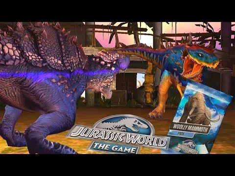 WOOLLY MAMMOTH PACK GLYTHRONAX vs PACHYGALOSAURUS | JURASSIC WORLD THE GAME