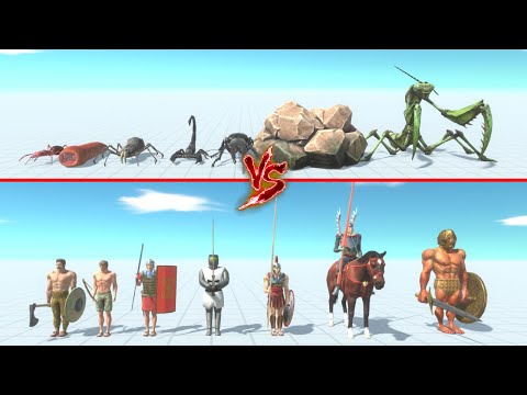 Giant Invertebrates Vs Ancient Humans | ARBS - Animal Revolt Battle Simulator