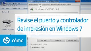 Revise el puerto y controlador de impresión en Windows 7