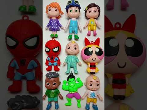 Trendy Cocomelon JJ And Superhero Spiderman Friends! 😨🫣🤔 #satisfying #shorts #toys