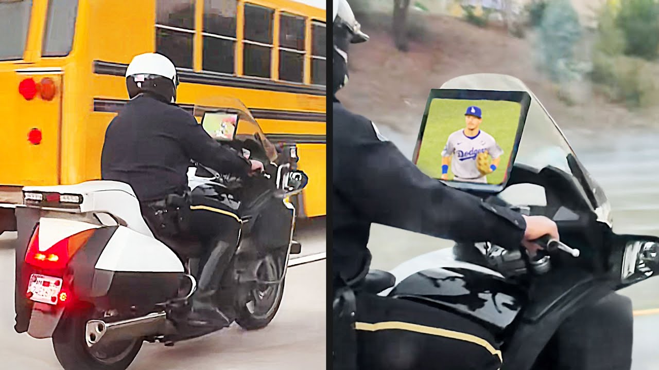 Cop Watches TV While Driving