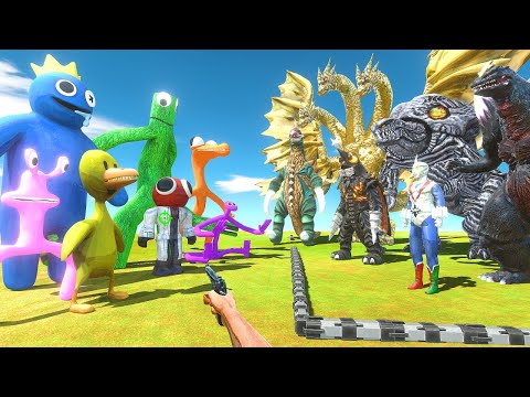 FPS Avatar Rescues Space Kaiju Monsters and Fights Rainbow Friends - Animal Revolt Battle Simulator