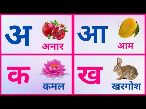 Learn Hindi alphabet ~ हिन्दी वर्णमाला ~ Hindi Varnamala pronunciation ~ Hindi letters with pictures