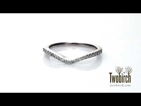 0.16 Ct. Twenty-One Stone Dainty Contour Wedding Band - TwoBirch - TB-CR-0110-WG-C