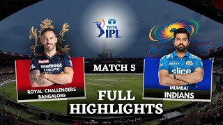 RCB VS MI IPL Highlights | ipl t20 2023 highlights #rcbvsmi