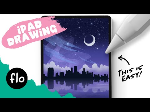 You Can Draw This CITY SKYLINE at NIGHT in PROCREATE