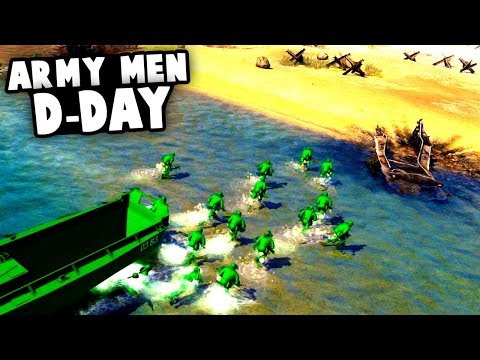 INVASION Of NORMANDY! Green Toy Soldiers D-DAY! (Army Men of War Gameplay)