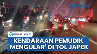 Penampakan Kemacetan Tol Japek Jumat Subuh, Kendaraan Pemudik Mengular Sejak KM 12, Rest Area Full