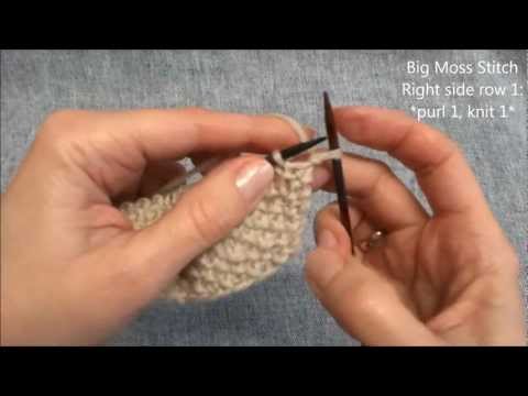 Kleines und Grosses Perlmuster Strickmuster - Small and Big Moss or Pearl stitch