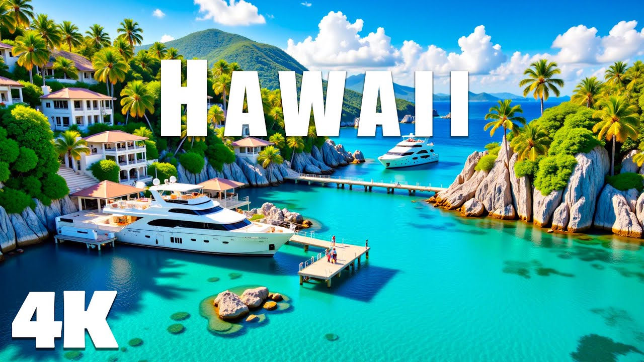 FLYING OVER HAWAII 4K UHD - Relaxing Music Along With Beautiful Nature Videos with Deep House