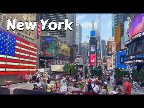 New York City Walking Tour 4k 7th Avenue - Manhattan Walk Times Square
