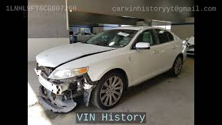 Download the video "2012 LINCOLN MKS 1LNHL9FT6CG807260"
