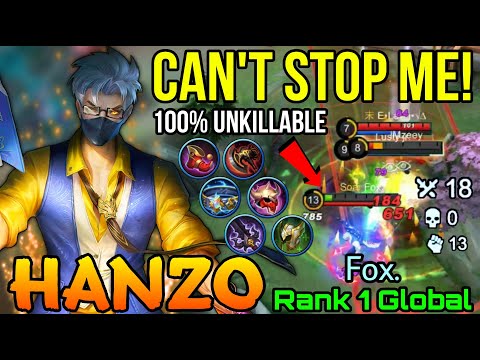 You Can't Stop Me!! 100% Unkillable Hanzo with Hybrid Build! - Top 1 Global Hanzo by Fox. - MLBB