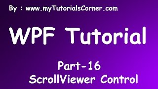 Using ScrollViewer Control in WPF