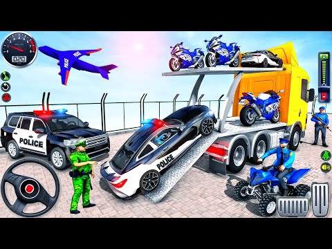 US Police Car and ATV Transporter Driving - Police Trailer Truck Driver 3D - Android GamePlay #2