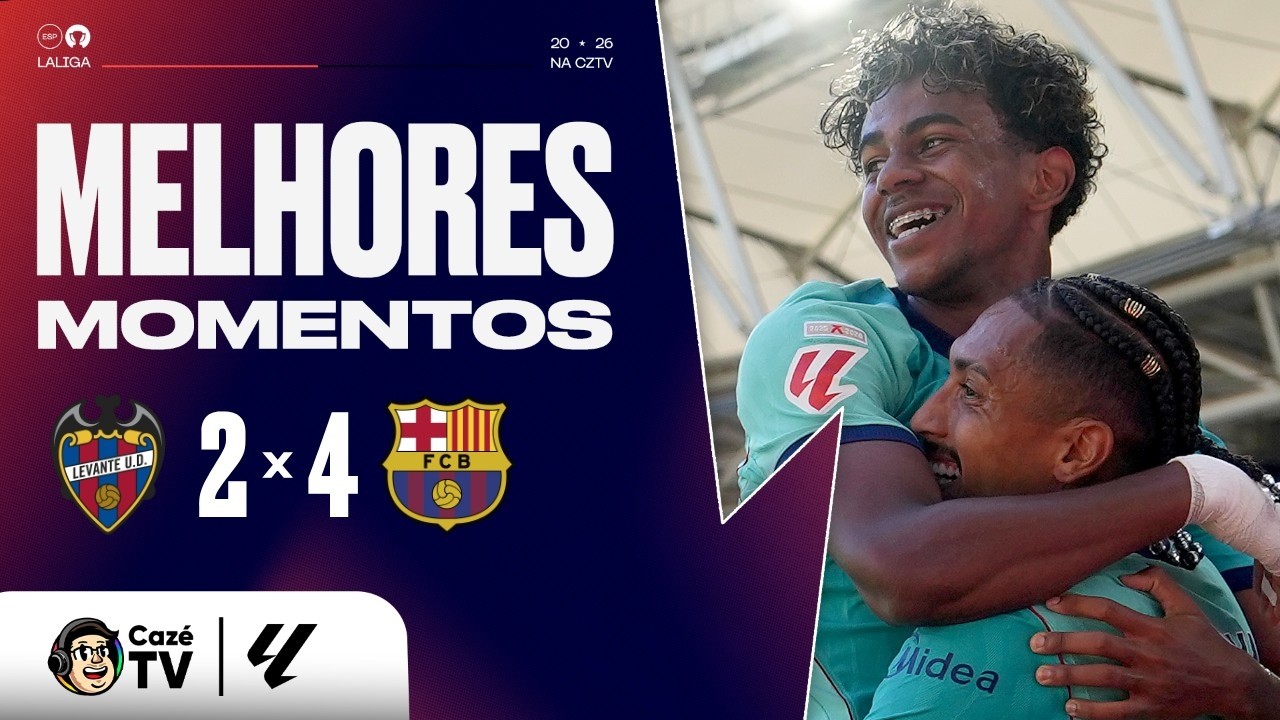 MELHORES MOMENTOS: LEVANTE 2 X 4 BARCELONA | LALIGA 26/27 | 5ª RODADA