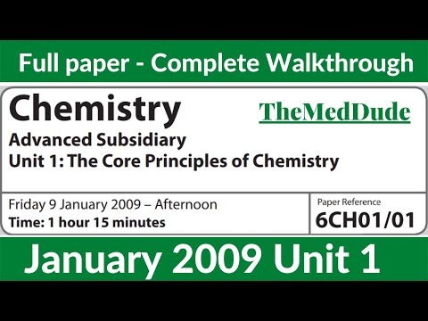 Edexcel Chemistry Unit 1 - January 2009 Full Paper Walkthrough