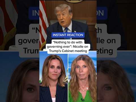 'Nothing to do with governing ever': Nicolle on Trump's cabinet meeting