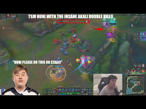 TSM HUNI got an INSANE DOUBLE KILL with Akali in CHAMPIONS QUEUE!(and then TSM tactical flamed him)