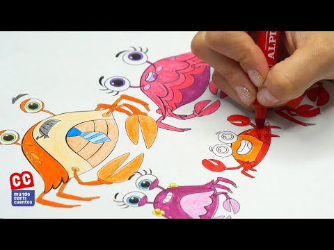 La Familia Cangrejo, Video Coloreable - Mundo Canticuentos