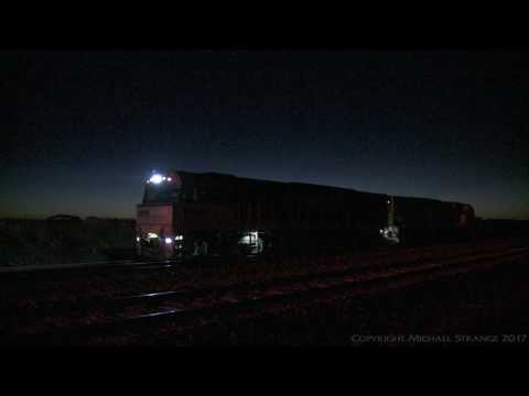 Container Freight Trains Cross At Night - PoathTV Australian Trains & Railways 2017