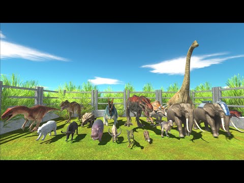 Membersihkan Speed Race Dinosaurs vs Animal sapi, bebek, t-rex - Animal Revolt Battle Simulator