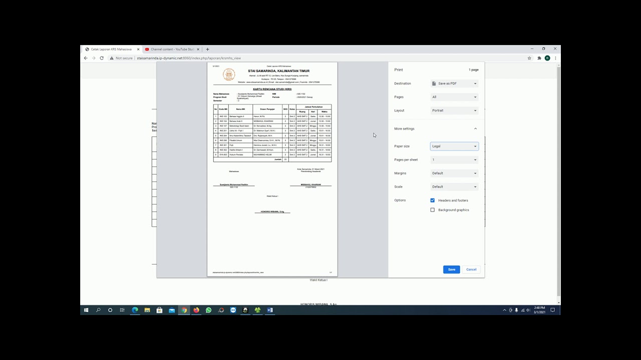 cara membuat krs disevima gofeeder menjadi pdf menggunakan komputer atau laptop