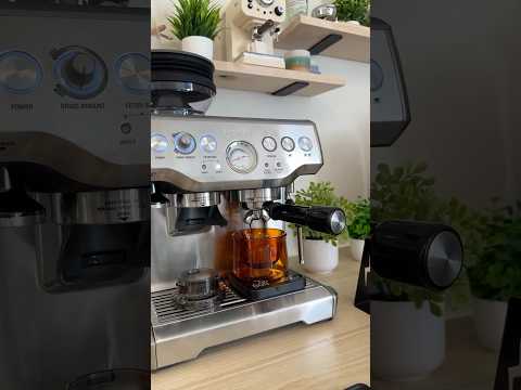 POV: making a latte on the Breville Barista Express