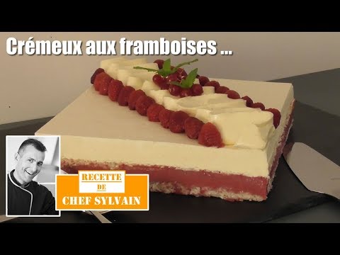 Raspberry cream and white chocolate mousse - Gourmet recipe by Chef Sylvain